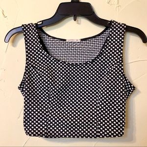 Black and White Polka-Dot Crop Top